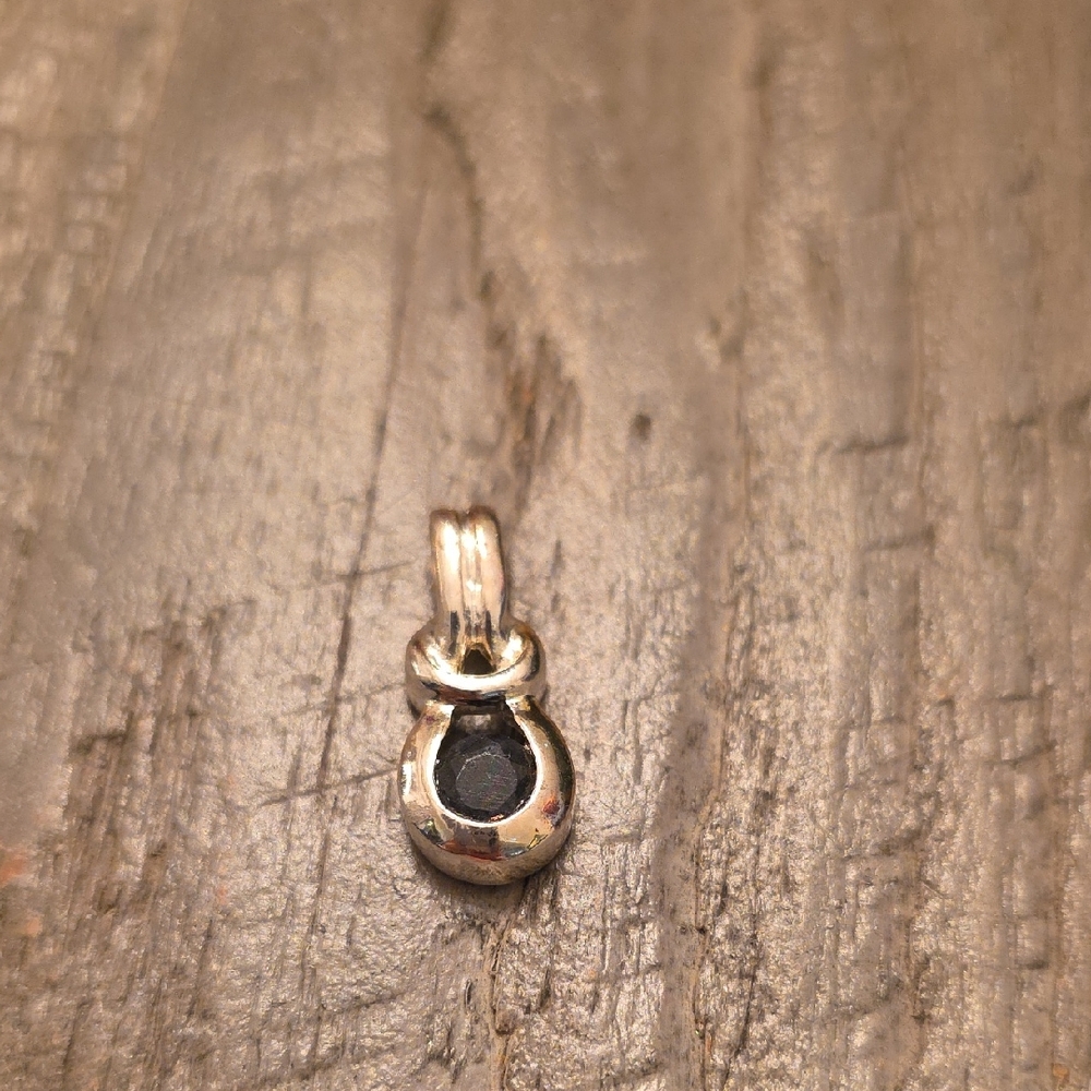 Silver Black Stone Pendant Charm - Women Jewelry